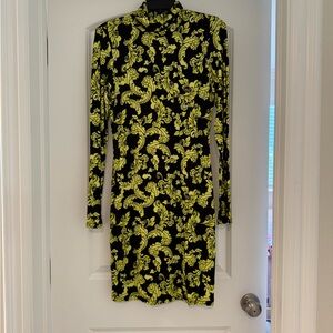 Alice + Olivia Black and Yellow Floral Dress